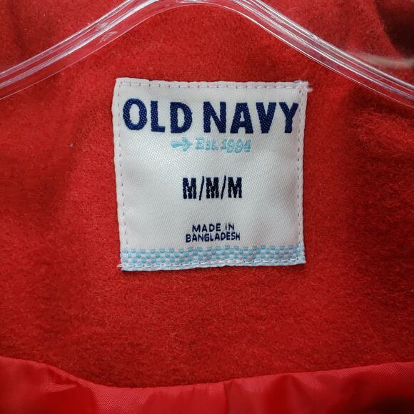 Old Navy Women's Red Ruffle Collar Pockets Wool Blend Jacket Size Medium - Picture 8 of 12